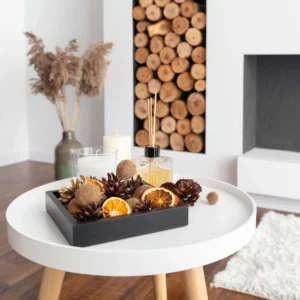 Rustic Coffee Table Wood Decor Set
