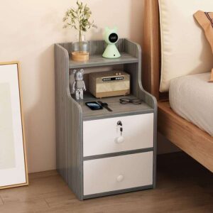 Compact Two-Drawer Bedside Nightstand